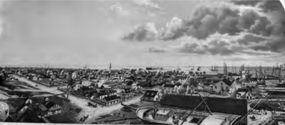 Key West in 1855 looking from the corner of Front and Simonton Streets. Photo credit: Monroe County Library.
