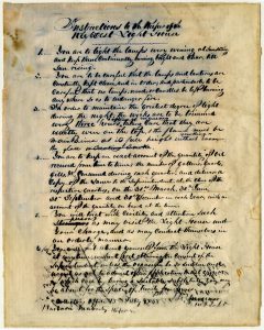 Instructions to the Keeper of the Key West Lighthouse dated February 15, 1848 and signed by Barbara Mabritty and S.R. Mallory. Gift Key West Maritime Historical Soceity.